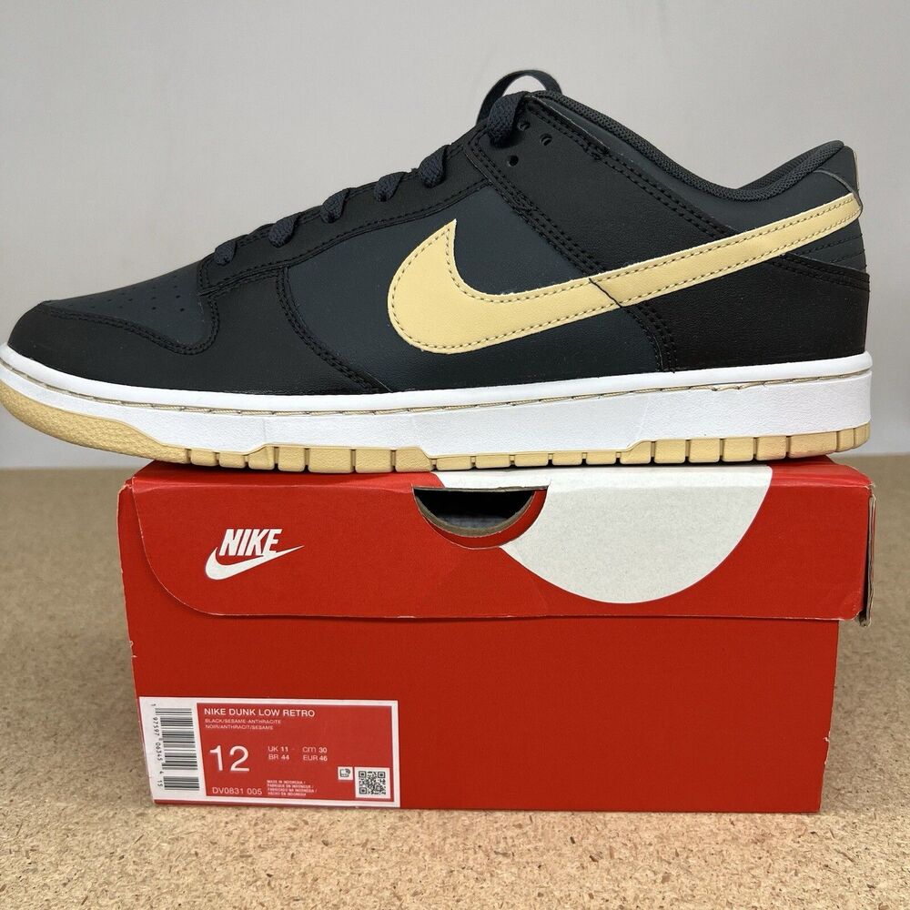 NEW sz 12 Nike Dunk Low Black Anthracite Sesame DV0831-005
